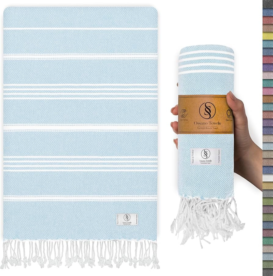 Turkish Beach Towel Absorbent & Lightweight Extra Large (39" x 71") - Quick Dry, Versatile and Fu... | Amazon (US)