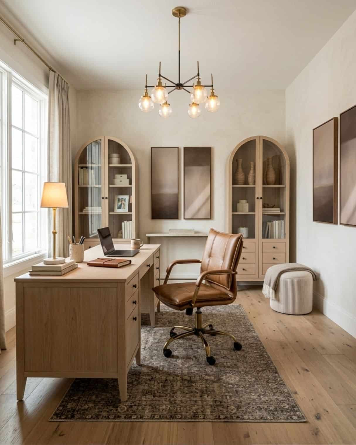 Warm Transitional Home Office Design

*Note: This is a digital room mockup showcasing product styling ideas from my room design mood board.

#LTKHome