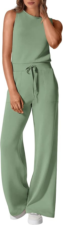 PRETTYGARDEN Jumpsuits for Women Casual 2026 Summer Sleeveless Wide Leg Pants Rompers One Piece B... | Amazon (US)