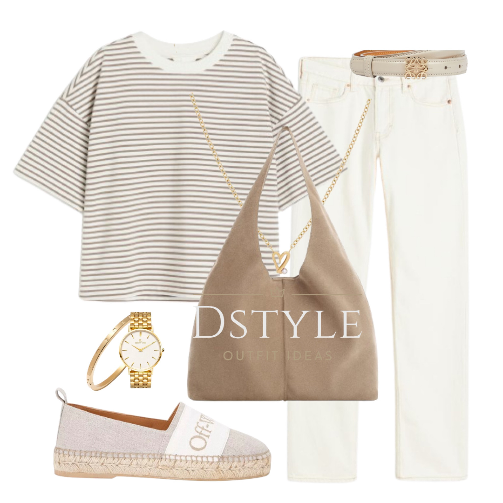 White/mole striped t-shirt, cream jeans, suede leather shopper bag, espadrilles, beige aesthetic, neutral look, ootd, spring style, summer outfits

#LTKstyletip #LTKfindsunder50 #LTKshoecrush