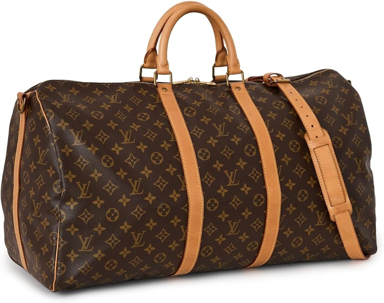 Louis Vuitton Women's Pre-Loved Louis Vuitton Keepall Bandouliere 55 Duffle Bag, Monogram, Brown,... | Amazon (US)
