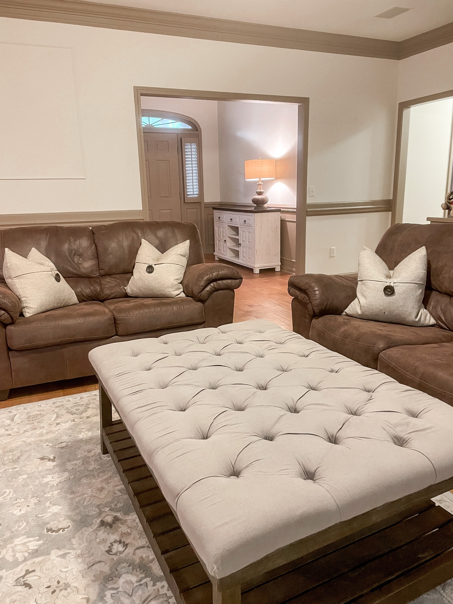 Living room furniture, living room decor, entryway, sofa set, brown sofa, ottoman, Bladen furniture, Ashley Home furniture, coffee colored sofa, pet friendly furniture 

#LTKfamily #LTKSeasonal #LTKhome