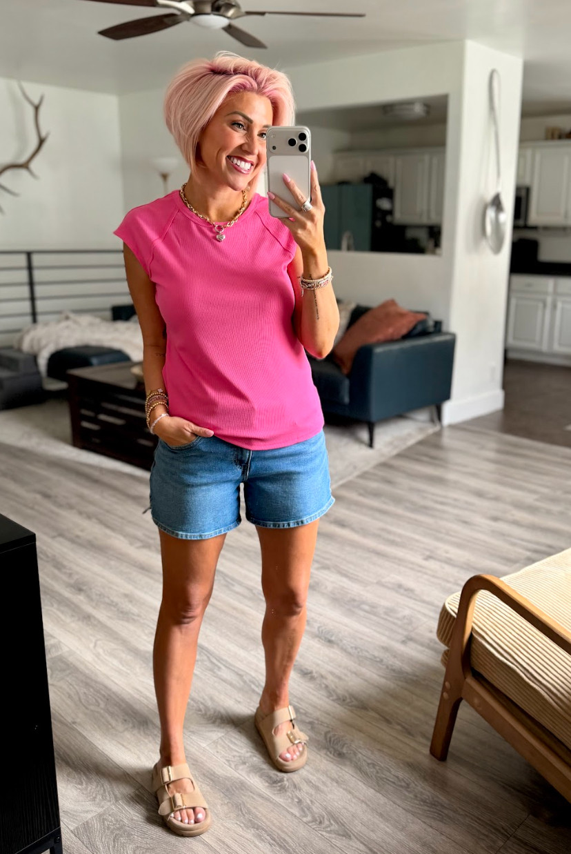 Both of these pieces are staples in my summer wardrobe. Shorts: 28 // Top: Medium // Sandals: TTS 

 #LTKootd #LTKSeasonal #LTKSaleAlert