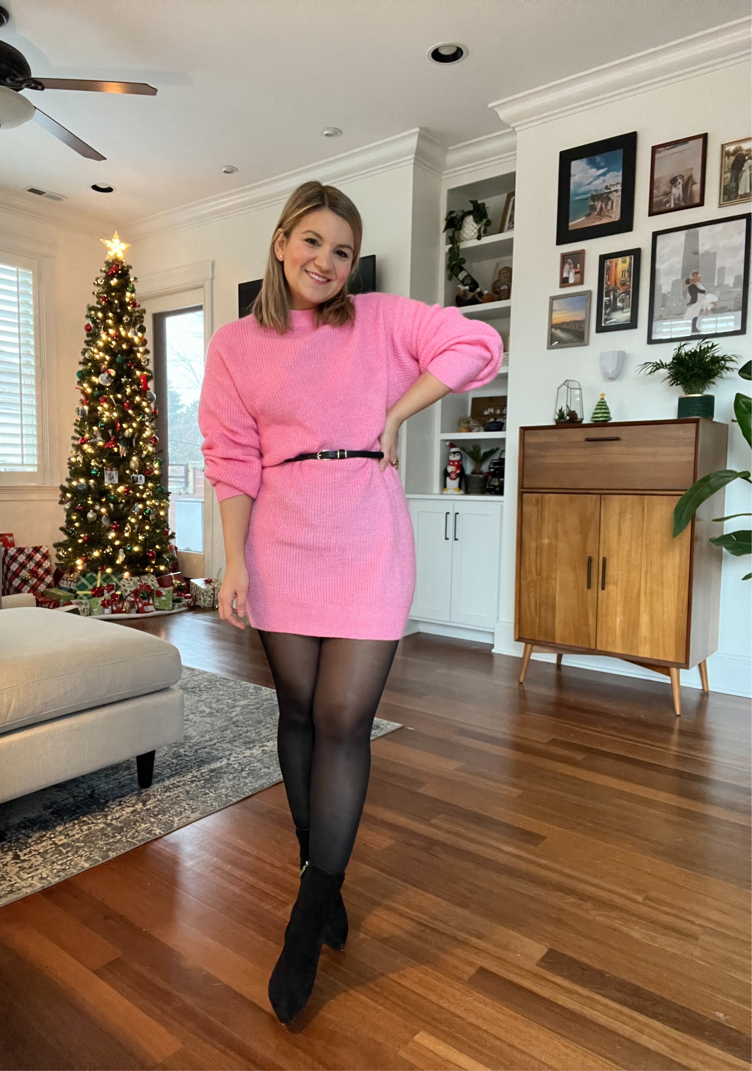 Sweater dress - size XS and only $35! It’s too big and boxy on me alone but it’s cute with a belt!

#LTKunder100 #LTKHoliday #LTKunder50