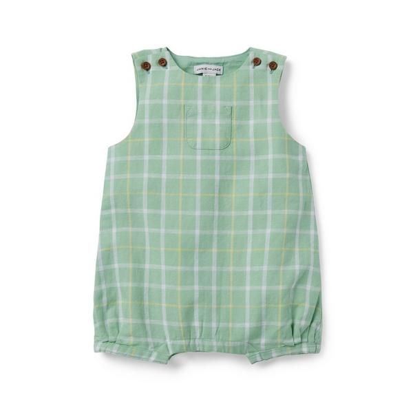 Baby Plaid Linen Romper | Janie and Jack