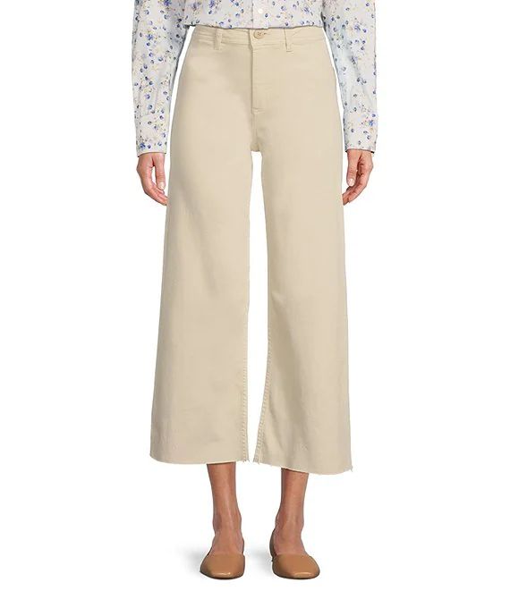 Alexandra Wide Leg Raw Hem Twill Chino Pants | Dillard's