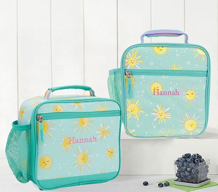 Mackenzie Aqua Sunshine Glow-in-the-Dark Lunch Boxes | Pottery Barn Kids