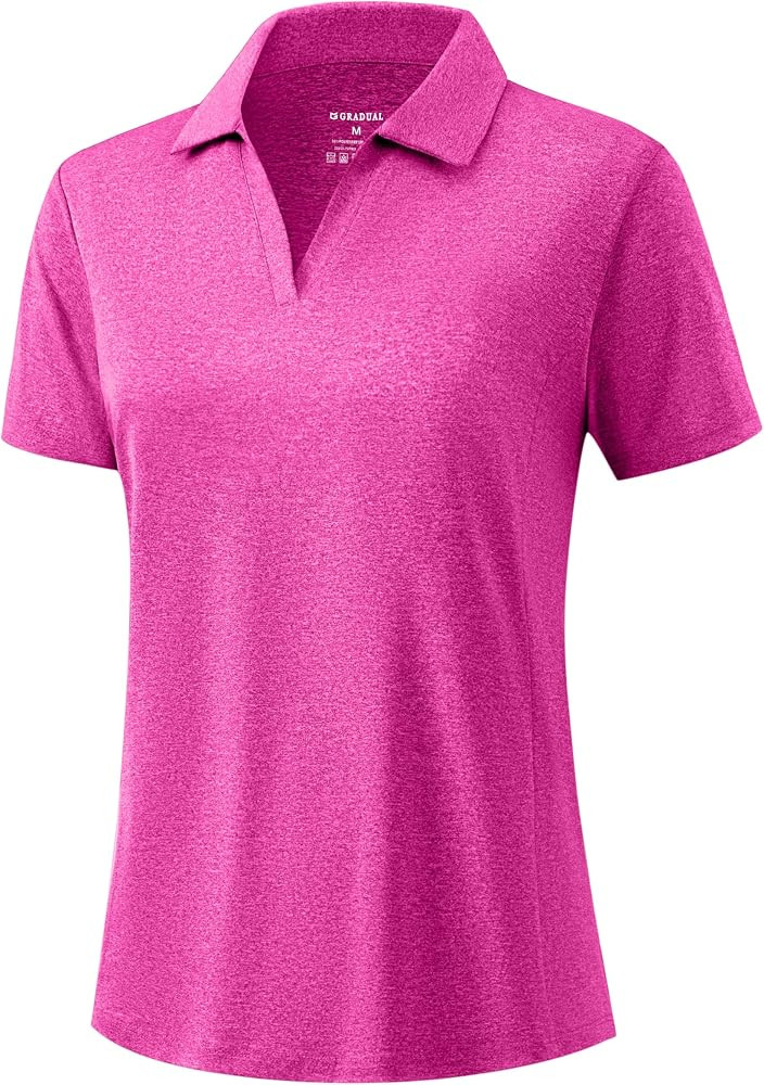 G Gradual Polo Shirts for Women Short Sleeve Golf Shirts V Neck Collared Top Cooling Lightweight ... | Amazon (US)
