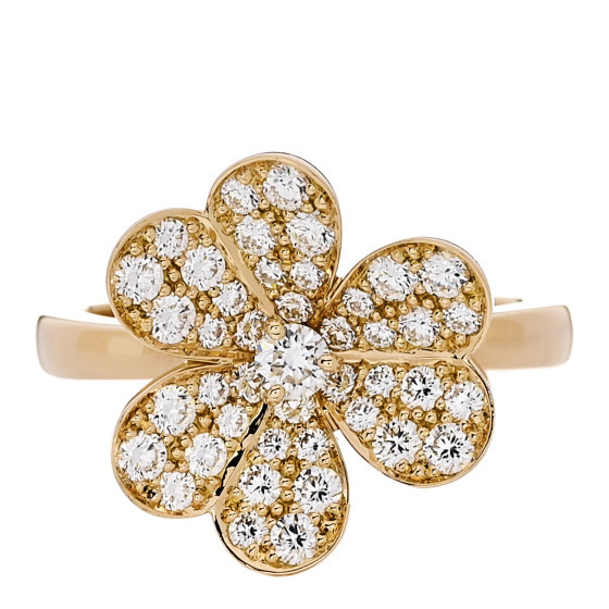 18K Yellow Gold Diamond Small Pave Frivole Ring 53 6.5 | FASHIONPHILE (US)