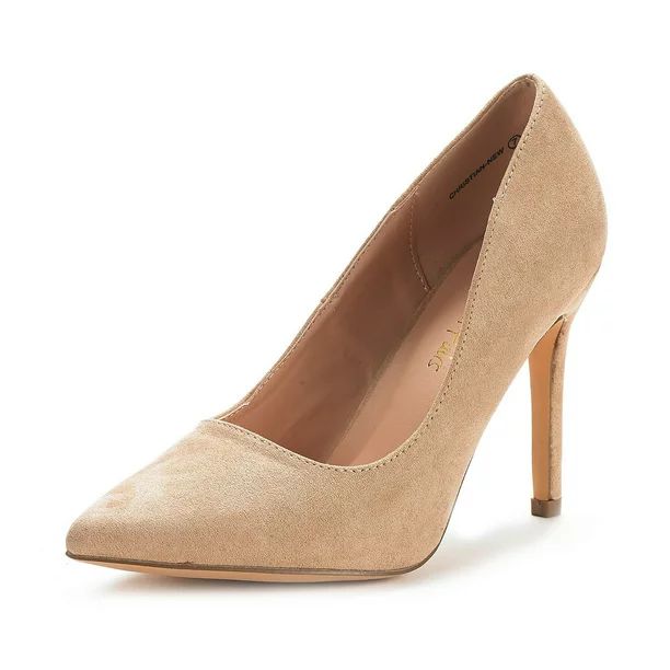 Dream Pairs Women Pointed Toe High Heel Shoes Wedding Party Pumps Shoes Christian-New Nude/Suede ... | Walmart (US)
