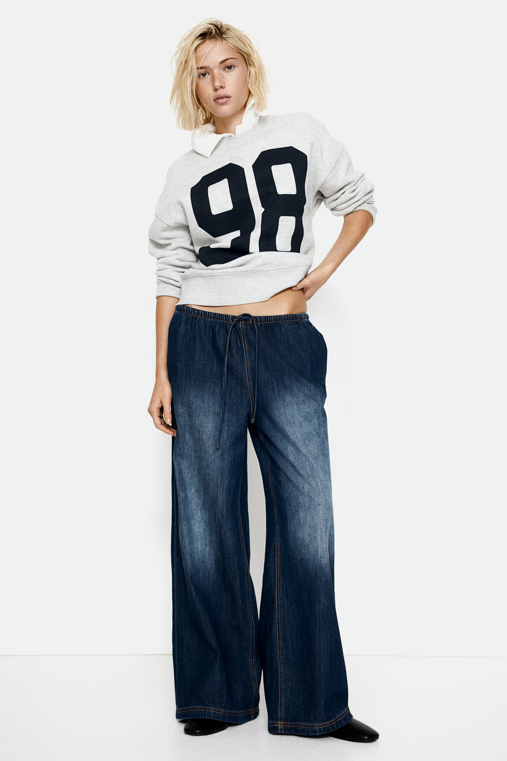 Denim Drawstring Pants | H&M (US + CA)