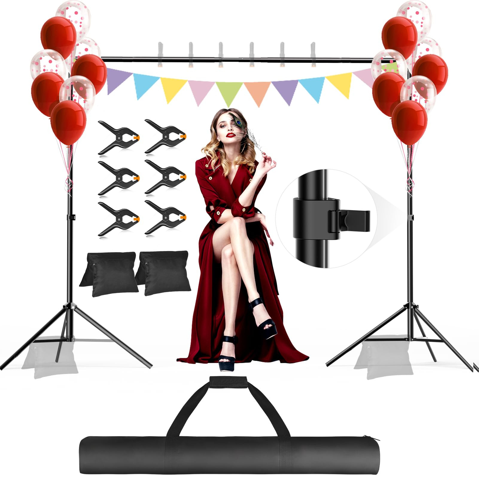 Backdrop Stand, Photo Video Studio 10 x 10FT Adjustable Backdrop Stand, Background Support System... | Amazon (US)