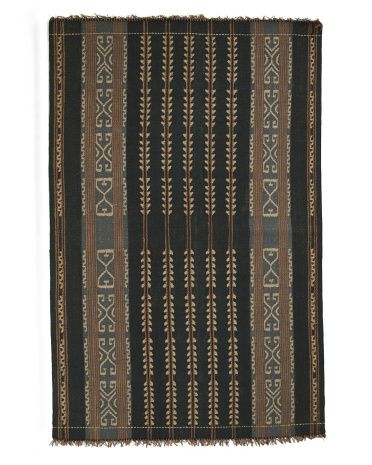 5x8 Luxury Leather And Wool Blend Embroidered Rug | TJ Maxx