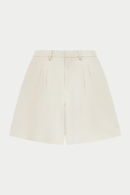 Longline Bermuda Shorts - Off White | The Couture Club