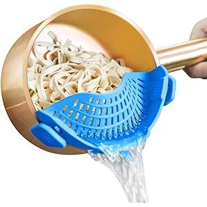 Auoon Strainer with 2 Clip for Veggies Pasta Ground Meat and More for Pots Pans Heat Resistant Si... | Amazon (US)