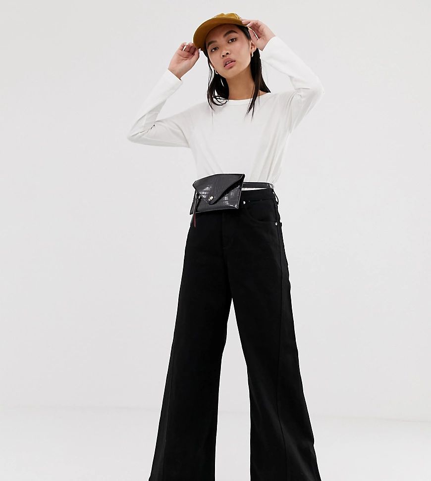 Weekday beat super wide leg jeans in tuned black | ASOS (Global)
