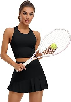 ATTRACO 2 Piece Tennis Dresses for Women Athletic Workout Dress with Shorts and Pockets | Amazon (US)