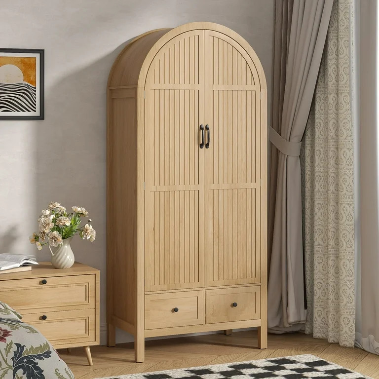 Armoire Wardrobe Closet, Bedroom Armoire with Drawers, Wood Wardrobe Storage Cabinets | Walmart (US)