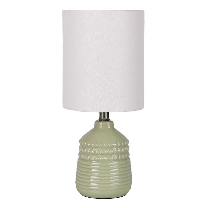 Green Ceramic Dot Mini Lamp, 12" | At Home