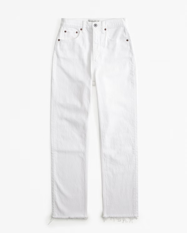 Women's Ultra High Rise Ankle Straight Jean | Women's Bottoms | Abercrombie.com | Abercrombie & Fitch (US)
