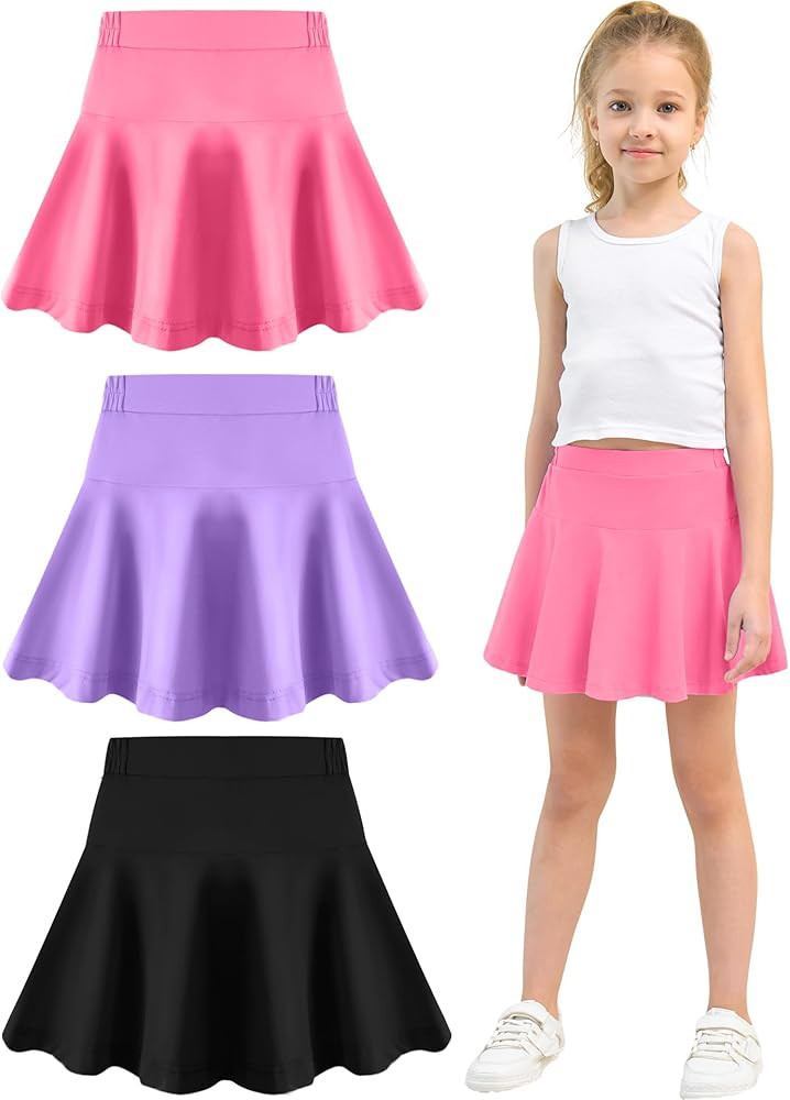 Toddler Skirt Little Girls Athletic Uniform Skorts Golf Outfit Cheer Tennis Skirts with Shorts | Amazon (US)