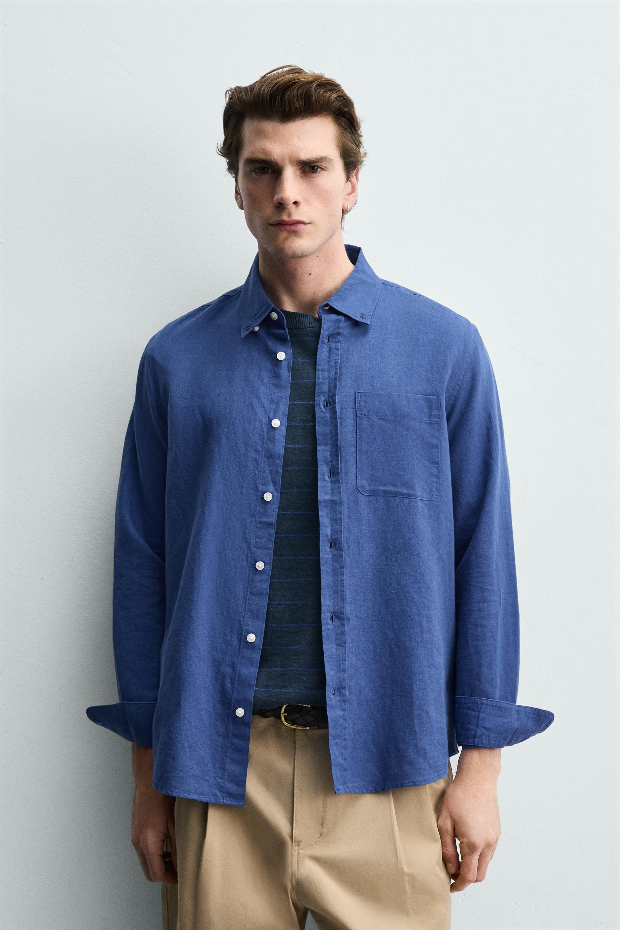 REGULAR FIT LINEN-COTTON SHIRT | Zara UK