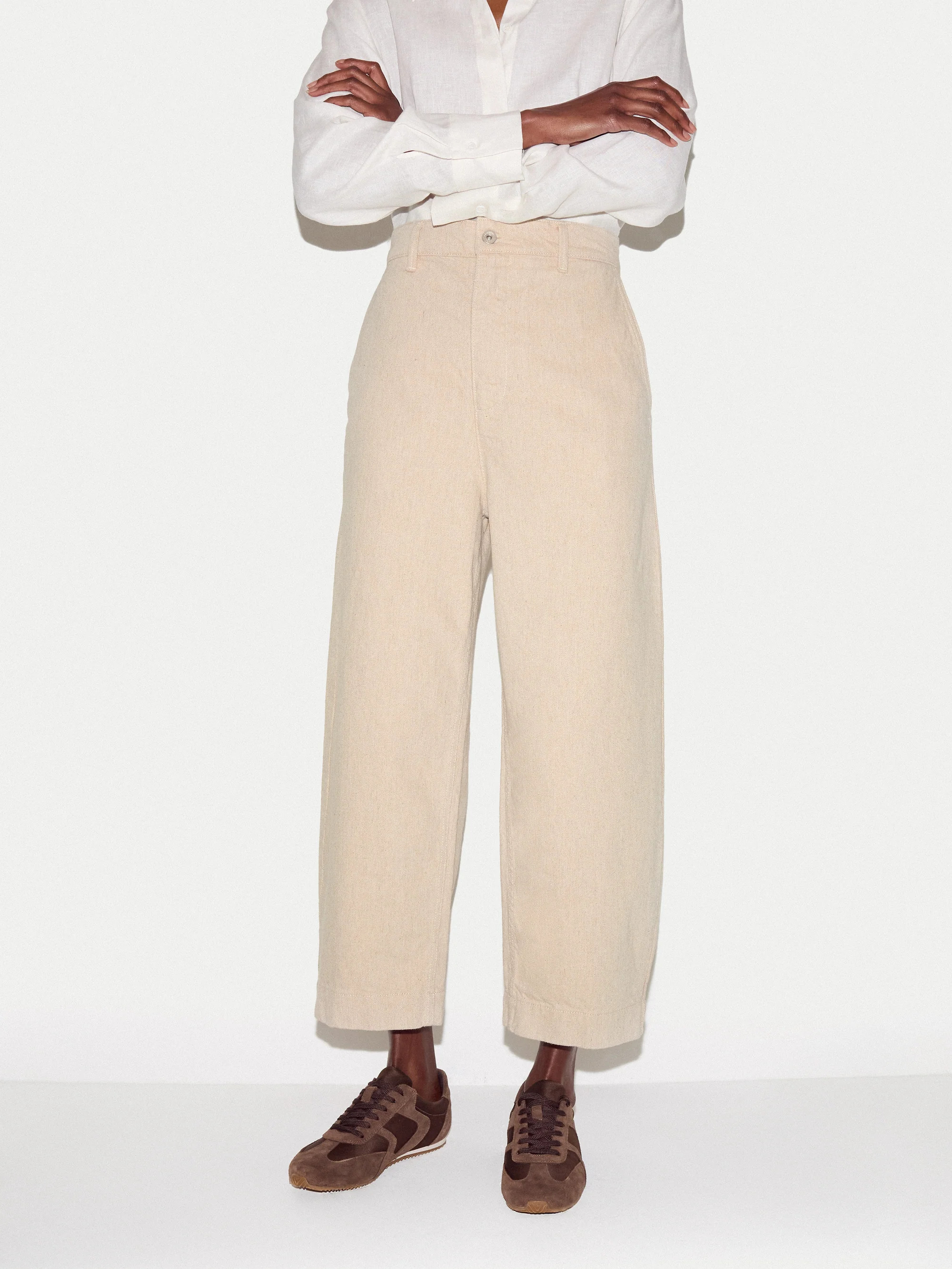 Kensington Barrel Leg Jean | Oatmeal | Jigsaw (UK)