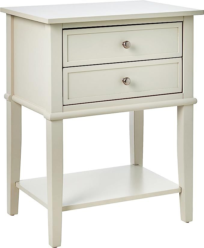 Ameriwood Home Franklin 2 Drawers, Soft White Accent Table | Amazon (US)