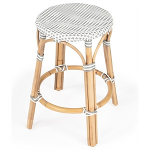 Butler Tobias Grey & White Rattan Counter Stool | Cymax