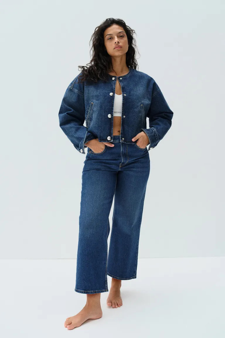 Curvy Fit Wide High Cropped Jeans | H&M (US + CA)