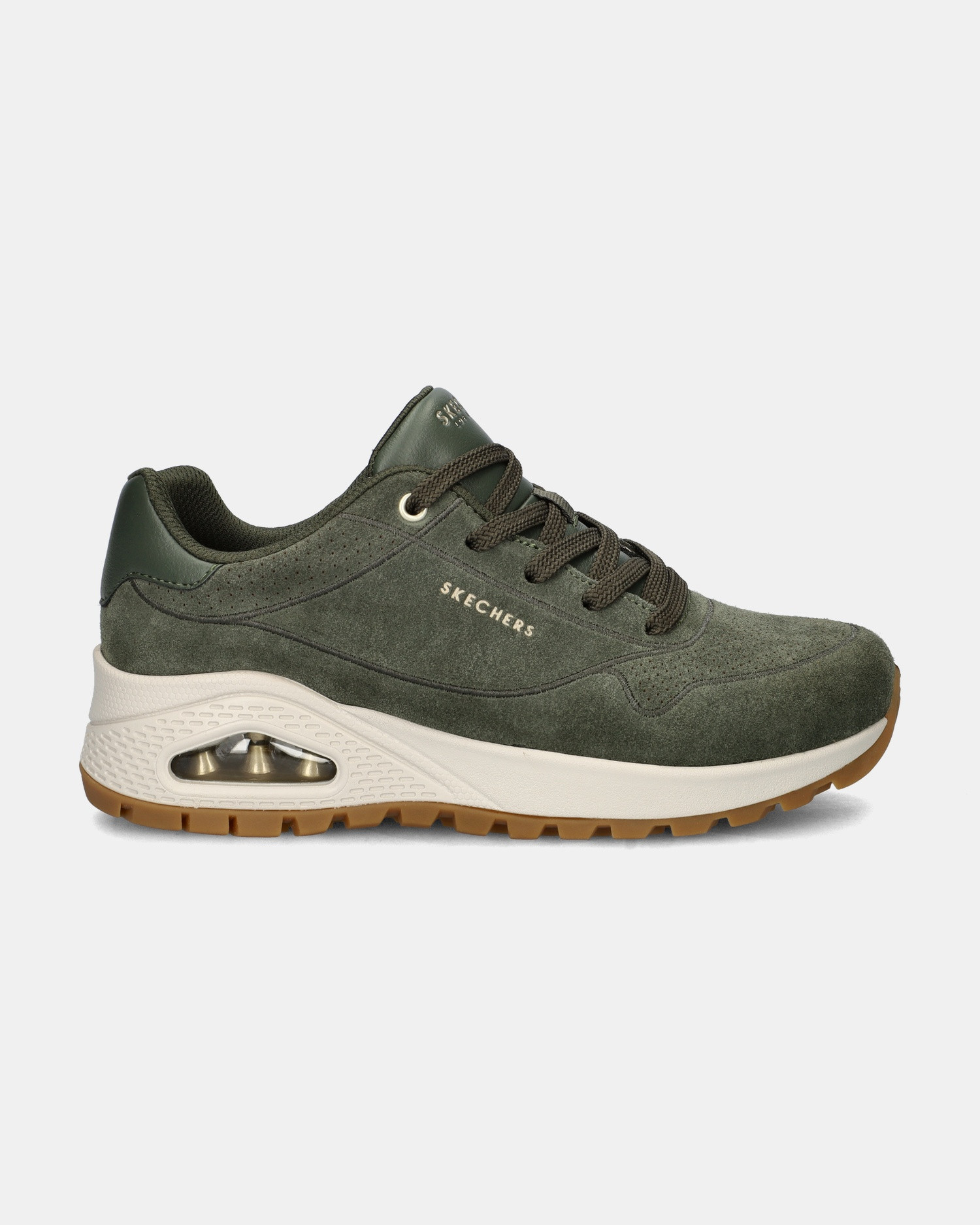 Skechers Uno Rugged - Lage sneakers voor dames - Groen | Nelson Schoenen NL