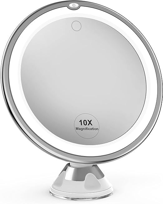 Updated 10x Magnifying Lighted Makeup Mirror with Touch Control, 360 Degree Rotating Arm, and Pow... | Amazon (US)