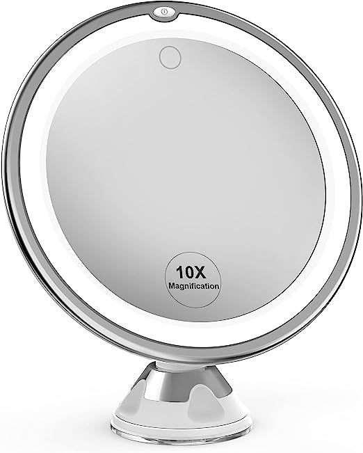 Updated 10x Magnifying Lighted Makeup Mirror with Touch Control, 360 Degree Rotating Arm, and Pow... | Amazon (US)