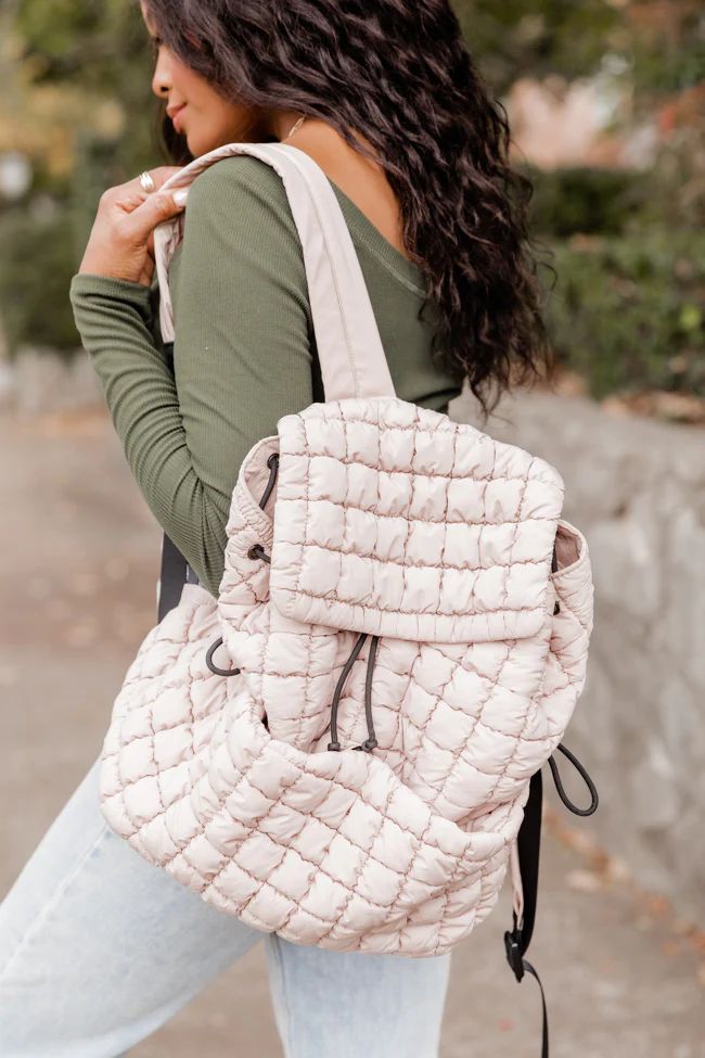 Nude Quilted Backpack DOORBUSTER | Pink Lily