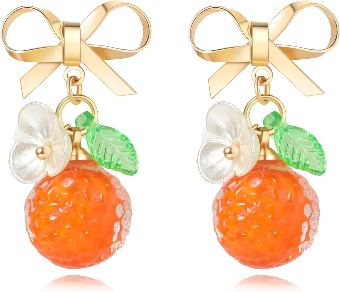 Fruit Earring Strawberry Lemon Orange Grape Cherry Raspberry Pomegranate Lightweight Trendy Drop ... | Amazon (US)