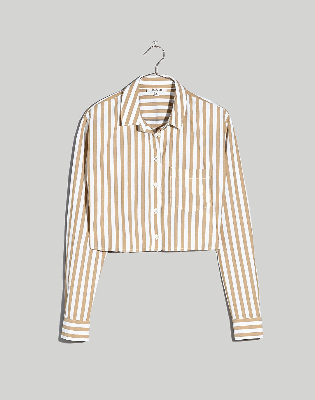Signature Poplin Oversized Supercrop Ex-Boyfriend Shirt in Springy Stripe | Madewell