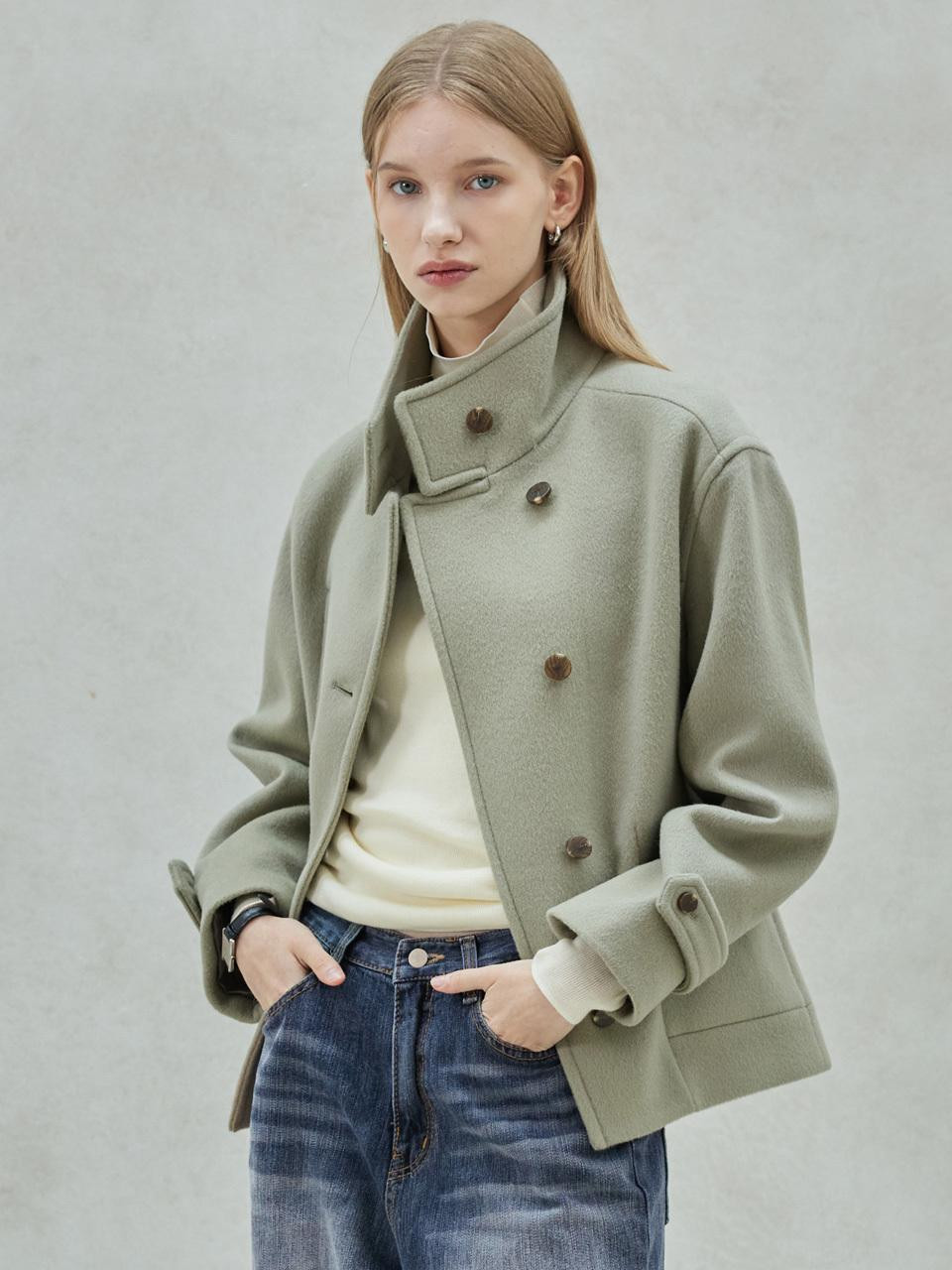 Merino Wool High neck Jacket | W Concept (US)