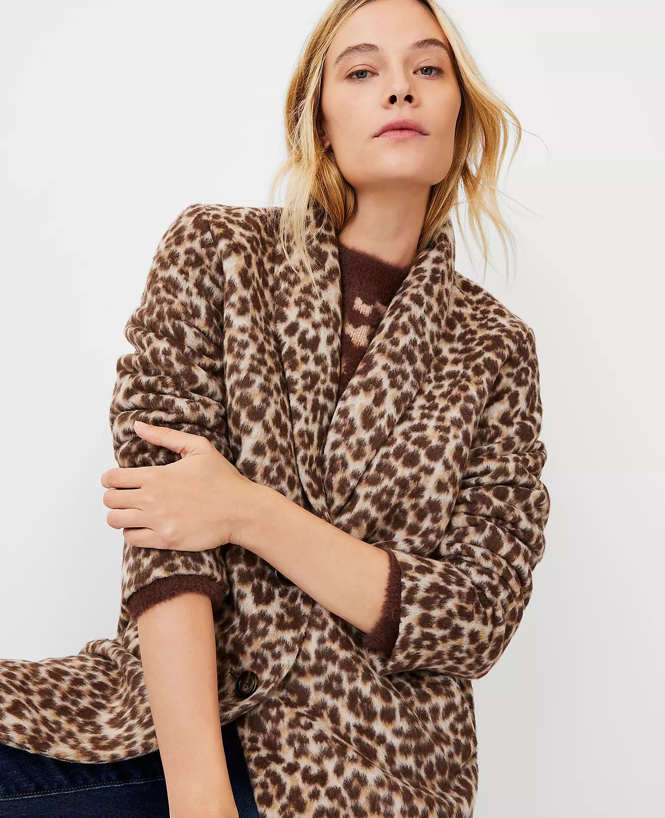 Animal Print Cocoon Coat | Ann Taylor (US)