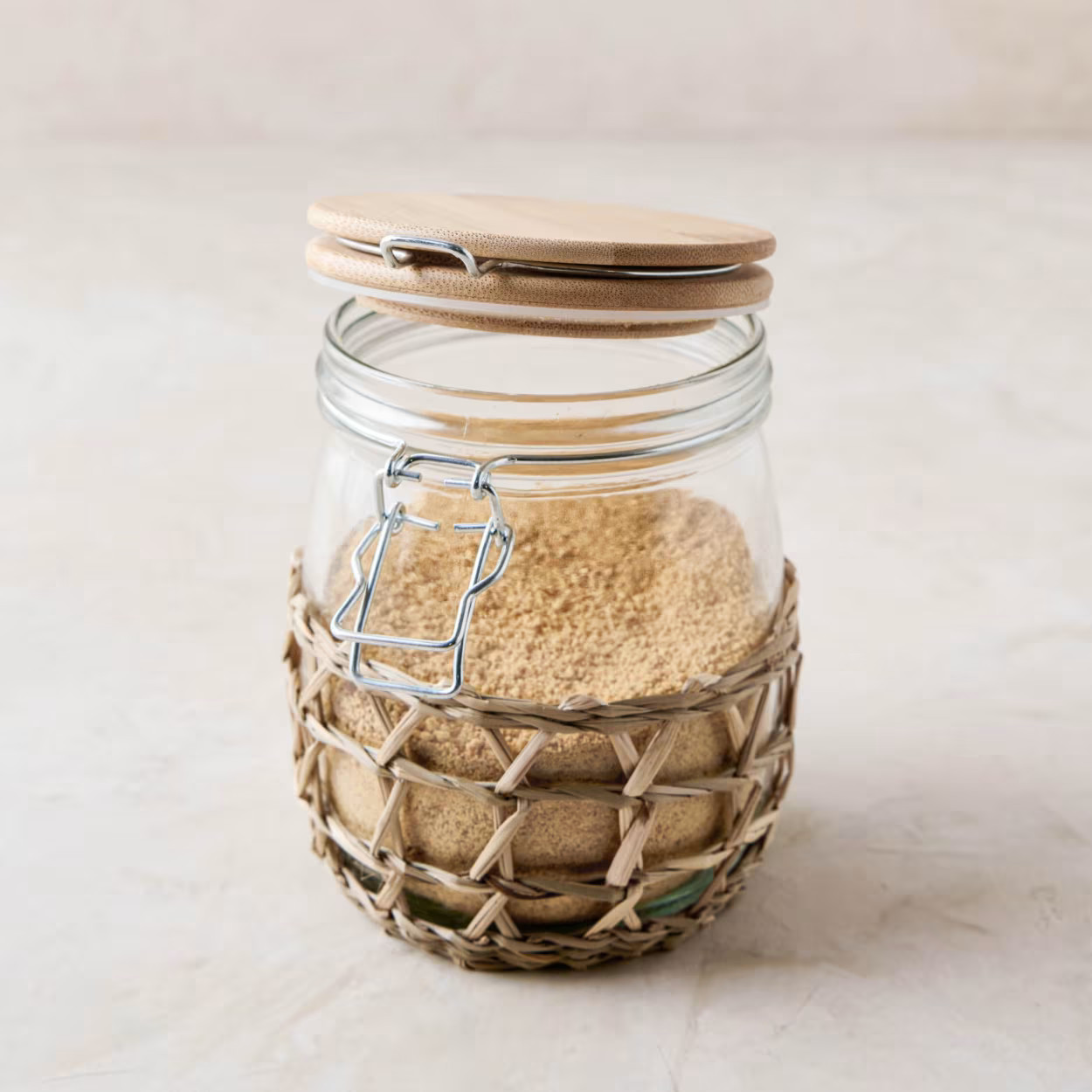 Woven Glass Storage Jar | Magnolia