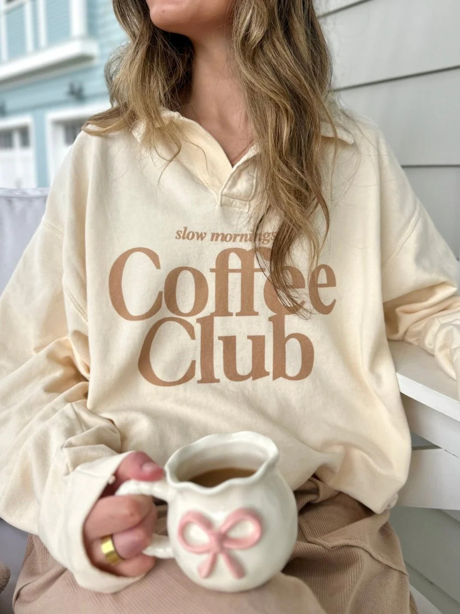 'Coffee Club' Polo Pullover | United Monograms