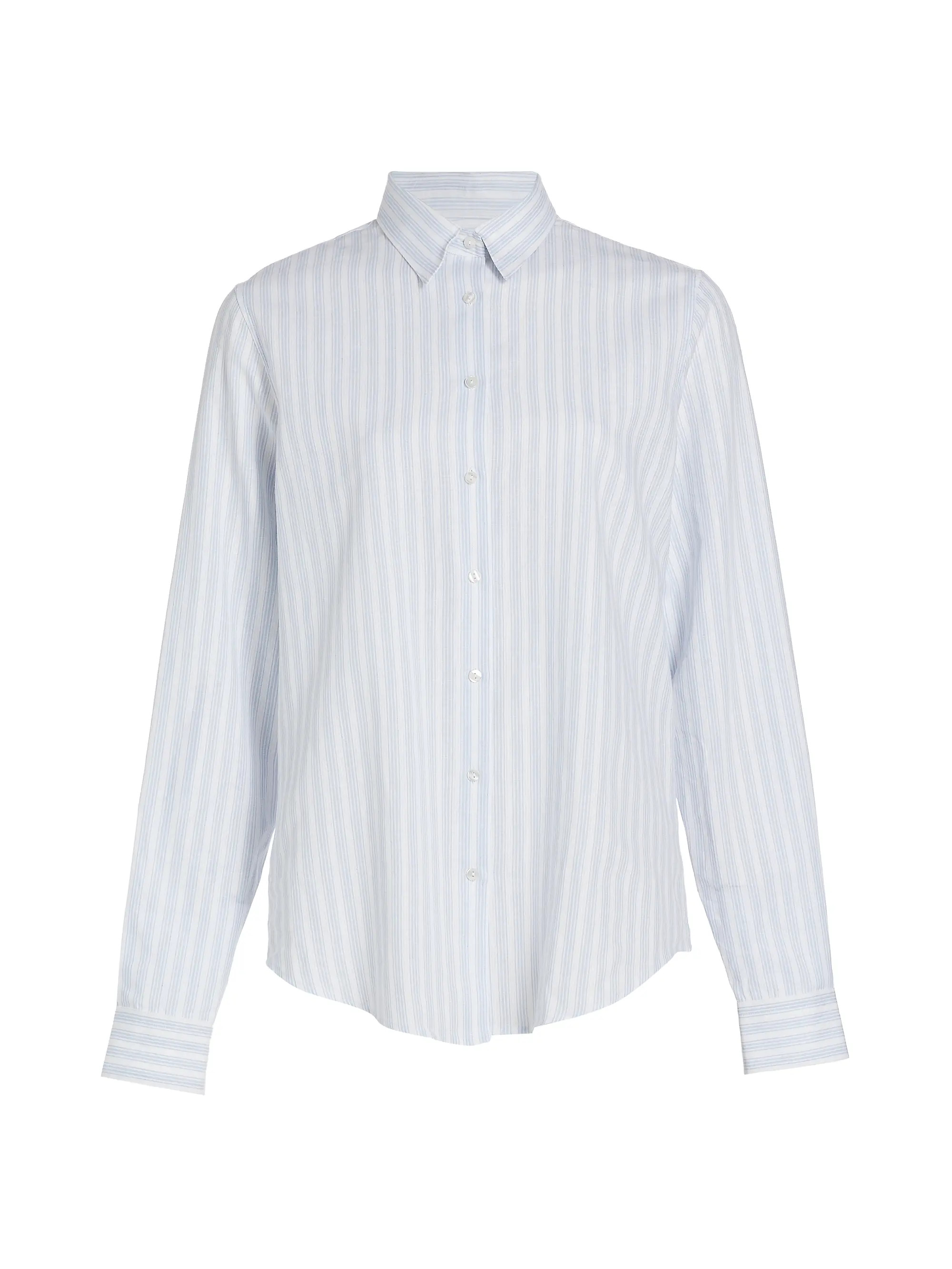 Saks Fifth Avenue Cruise Stripe Linen-Blend Shirt | Saks Fifth Avenue | Saks Fifth Avenue