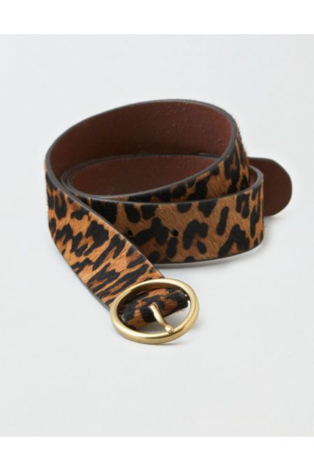 AEO Leopard Print Oval Belt Women's Brown S | American Eagle Outfitters (US & CA)