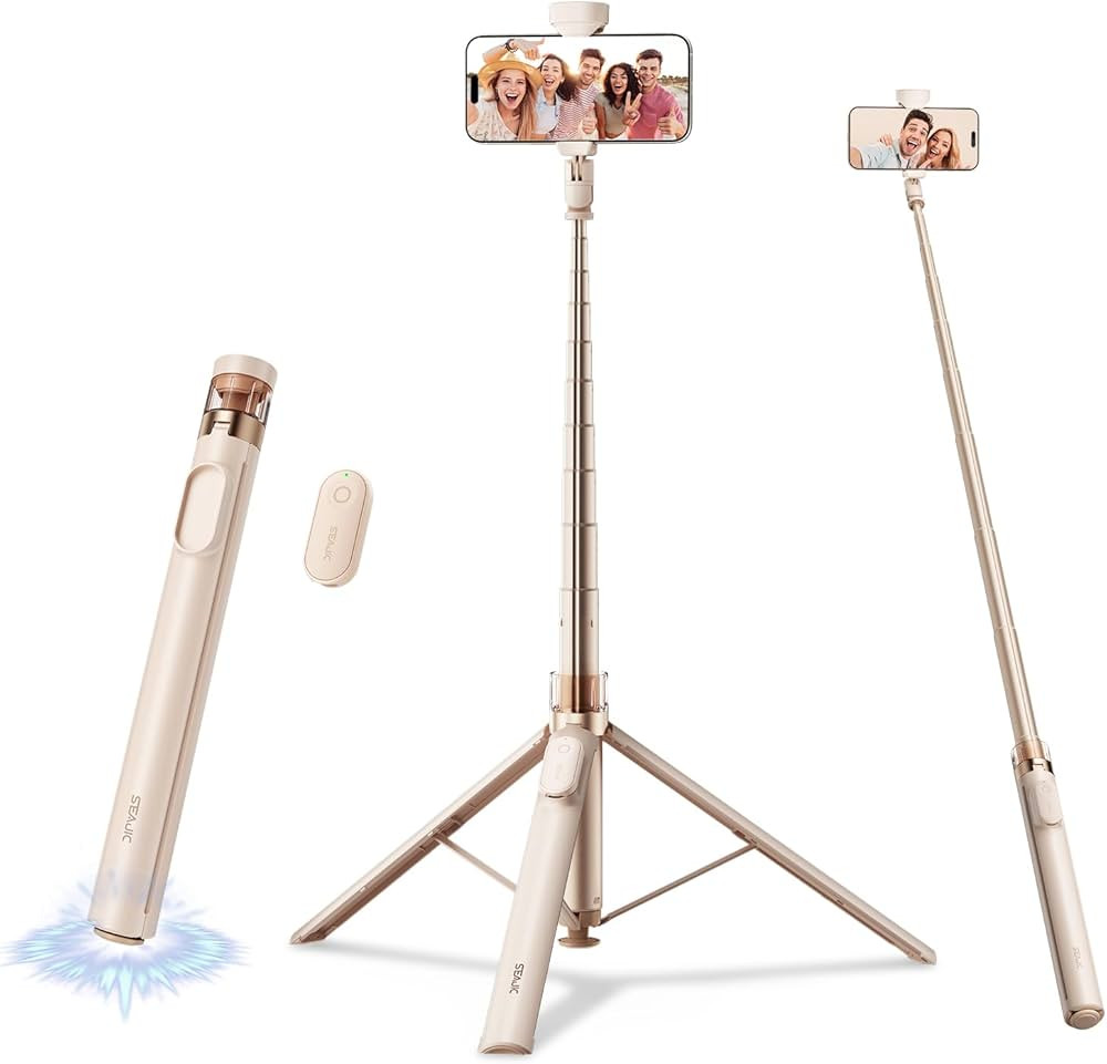SEAJIC 66" Automatic Phone Tripod Stand with Remote, Cell Phone Tripod for iPhone Video Recording... | Amazon (US)