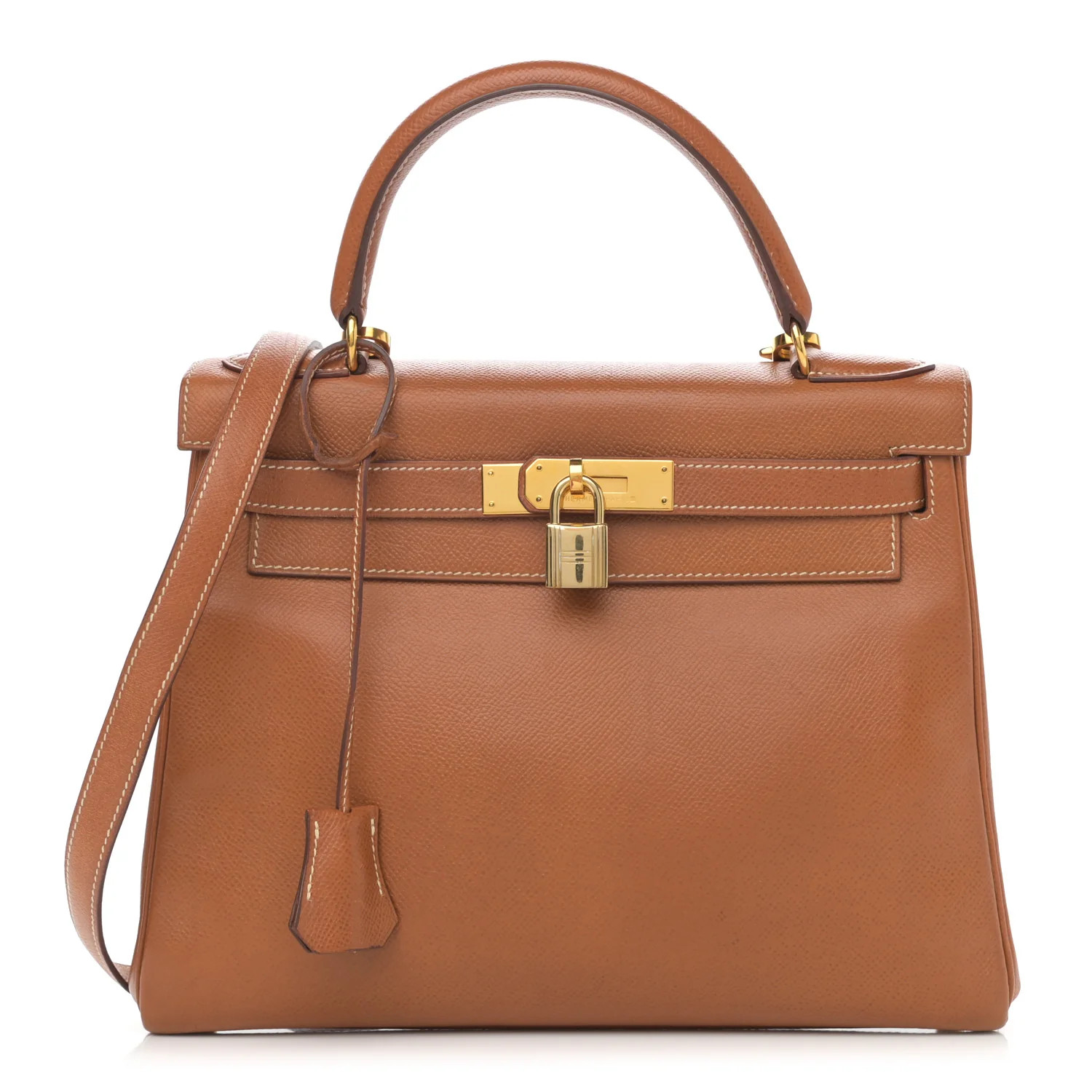HERMES Courchevel Kelly Retourne 28 Gold | FASHIONPHILE | FASHIONPHILE (US)