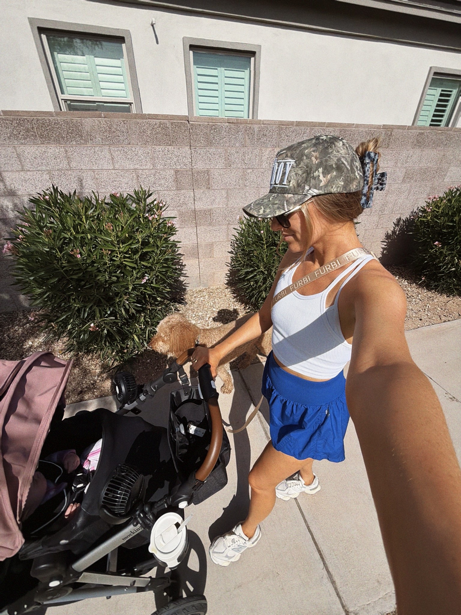 Walk outfit! Wearing small top, small sports bra & medium shorts 