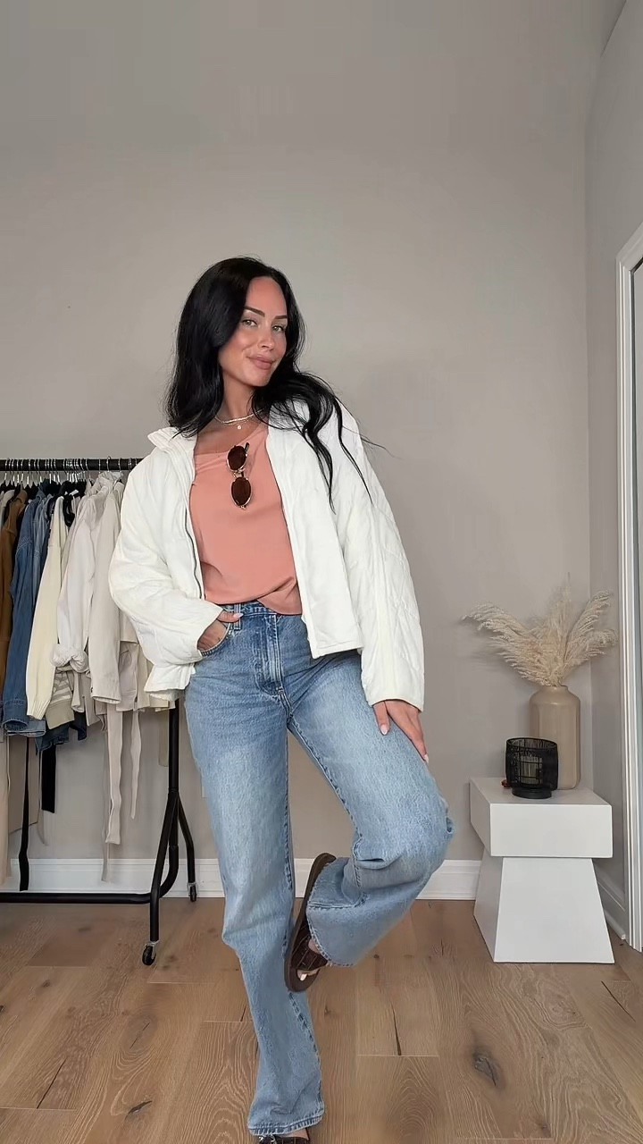 The perfect actual outfit  🩷 I will have my outfit details on my LTK. 

My sizing 5’7, 145lbs, 32dd
I’m wearing size small tee & jacket, 27 tall jeans 

@Aritzia ￼ casual chic, effortless style, everyday outfit, off-duty look, relaxed fit, minimal style, neutral aesthetic, laid-back luxe, light layers, spring layers, transitional outfit, layering essentials, spring basics, breathable fabrics, soft layers, easy layering, basic tank, linen pants, lightweight jacket, denim layer, bandana styling, capsule wardrobe, closet staples, elevated basics, clean girl aesthetic, timeless style, neutral tones, soft neutrals, chic and simple, polished casual, effortless chic, ootd inspo, outfit ideas, spring outfit inspo, what to wear, daily outfit, style inspo