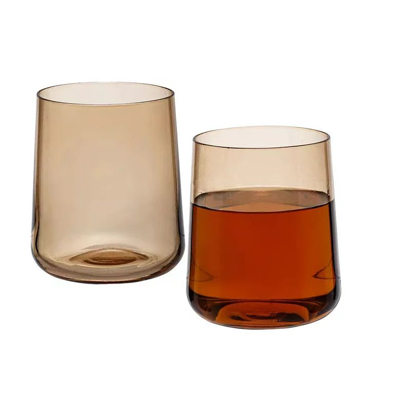 Better Homes & Gardens Amber Color Glass Old Fashioned Glass - Walmart.com | Walmart (US)