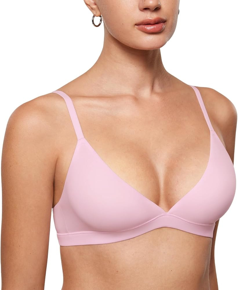 INLYRIC Women's Inbarely Triangle Bralette Plunge Unlined Seamless Bra No Underwire Sexy Comfortable Everyday | Amazon (US)