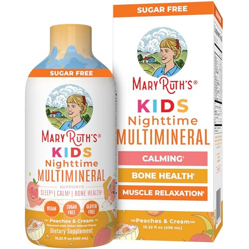MaryRuth's Kids Liquid Nighttime Multimineral with Lutein and Magnesium | Bone Health | Immune Function | Bedtime Supplement | Kids Vitamins | Vegan | Sugar Free | 30-180 Servings | 15.22 fl oz | Amazon (US)