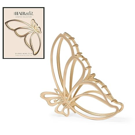 The Hair Edit Gilded Wing Clip – Large Chic Gold Metal Hair Clip for Women, Hair Accessory for ... | Amazon (US)